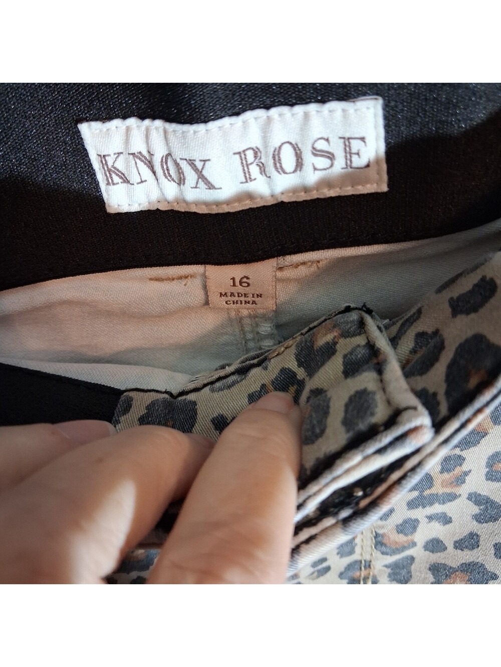 Knox Rose Women's Leopard Print Pants Size 16 - Picture 3 of 4